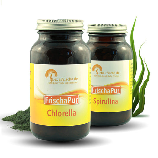 LebeFrischa unser "kleines AlgenPlus Paket" mit Chlorella und Spirulina - LebeFrischa