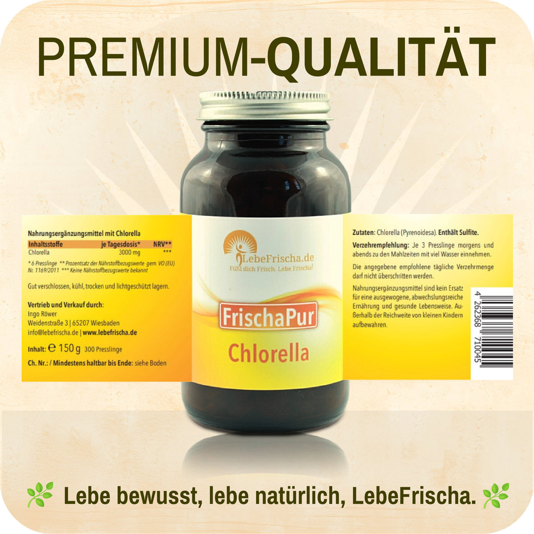 Chlorella Pyrenoidosa Tabs mit aufgebrochenen Zellwänden 300 Tabletten