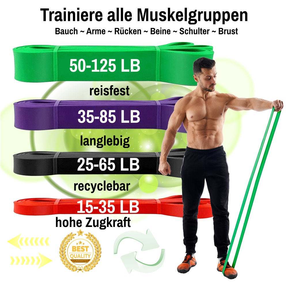 Widerstandsbänder Fitnessbänder 4-tlg