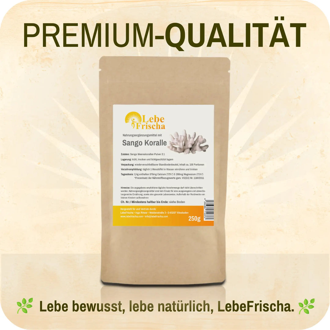 LebeFrischa Sango Koralle Pulver aus Okinawa 2:1 Calcium Magnesium 250 g