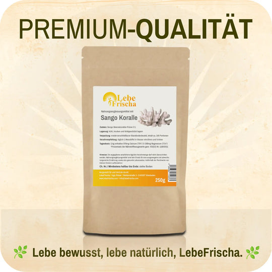 LebeFrischa Sango Koralle Pulver aus Okinawa 2:1 Calcium Magnesium 250 g