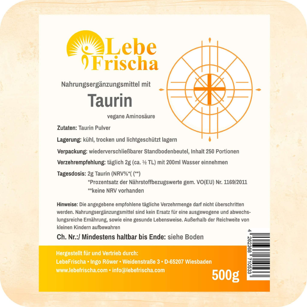 Taurin Pulver – hochrein & vegan 500 g