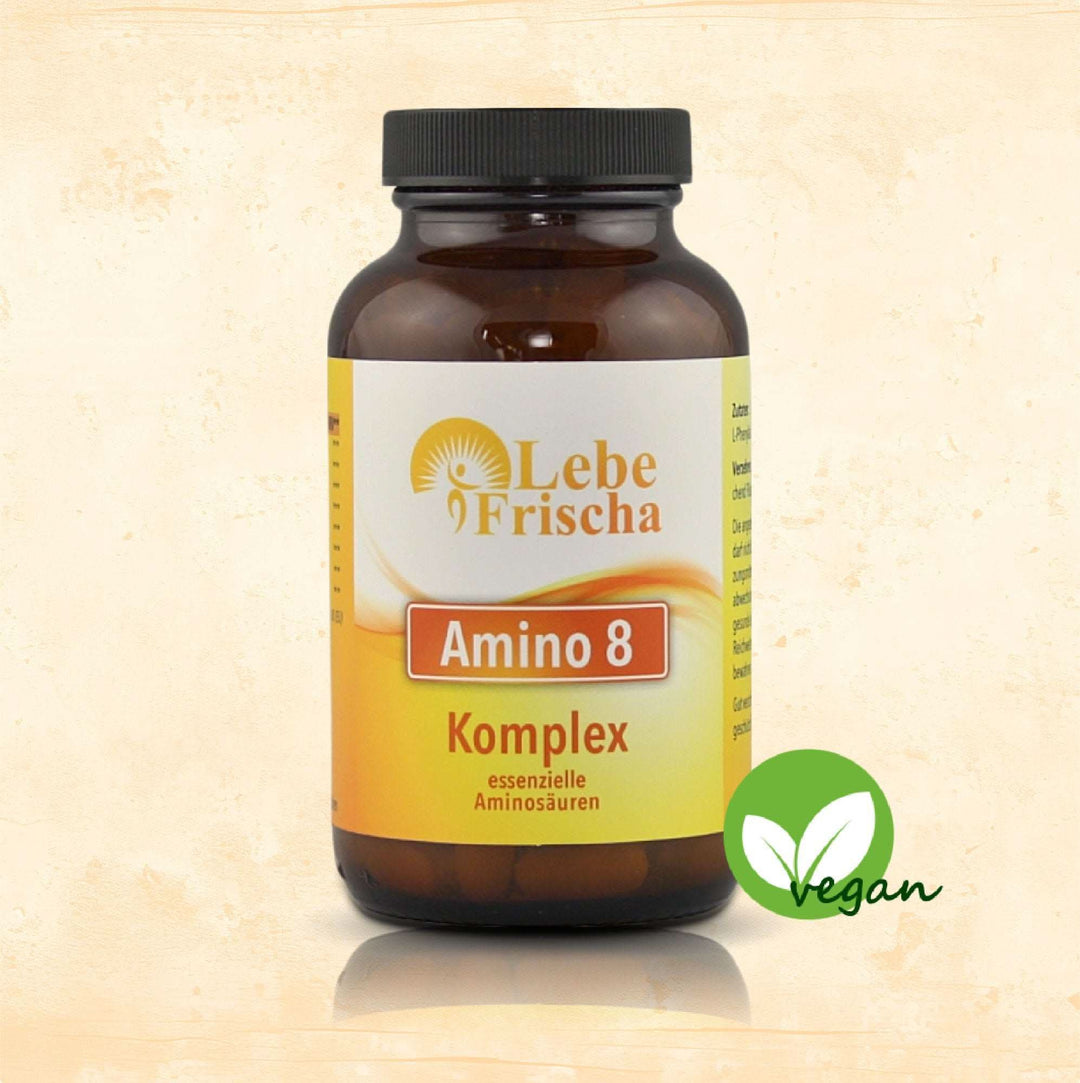 Der LebeFrischa Amino 8 Komplex enthält essenzielle Aminosäuren von höchster Qualität und Wertigkeit.