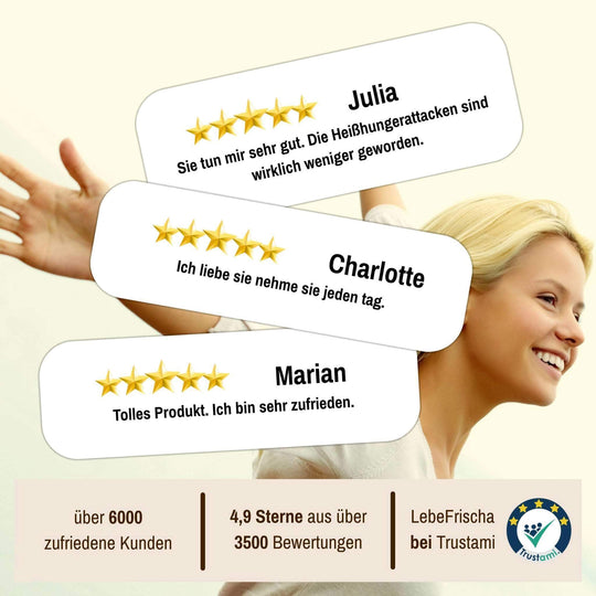LebeFrischa Bitterstoffe Tropfen sind beliebt bei unseren Kunden 4,9 Sterne bei Trustami.
