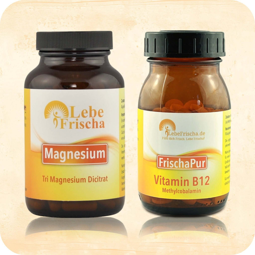 LebeFrischa Mental Power Bundle mit Magnesium & Vitamin B12 für starke Nerven und kognitive Funktion.