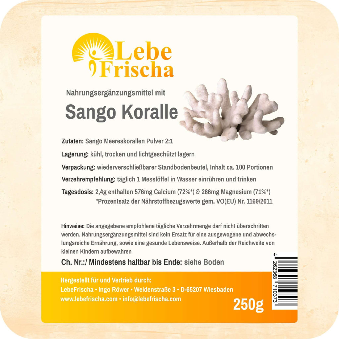 LebeFrischa Sango Meeres Koralle Calcium Magnesium Verhältnis 2:1