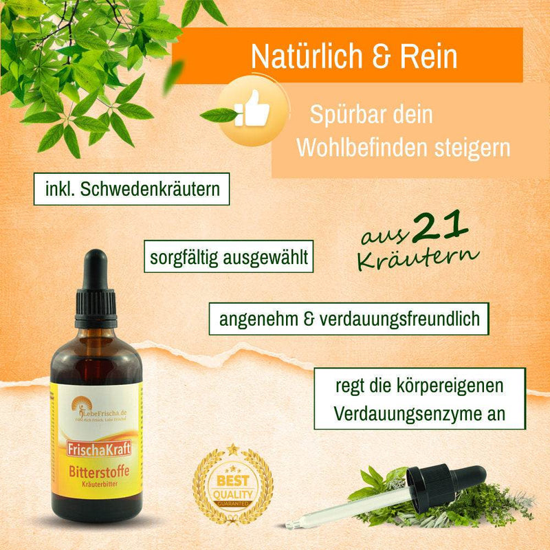Bitterstoffe Tropfen 100ml aus 21 Kräuter- und Pflanzenextrakten