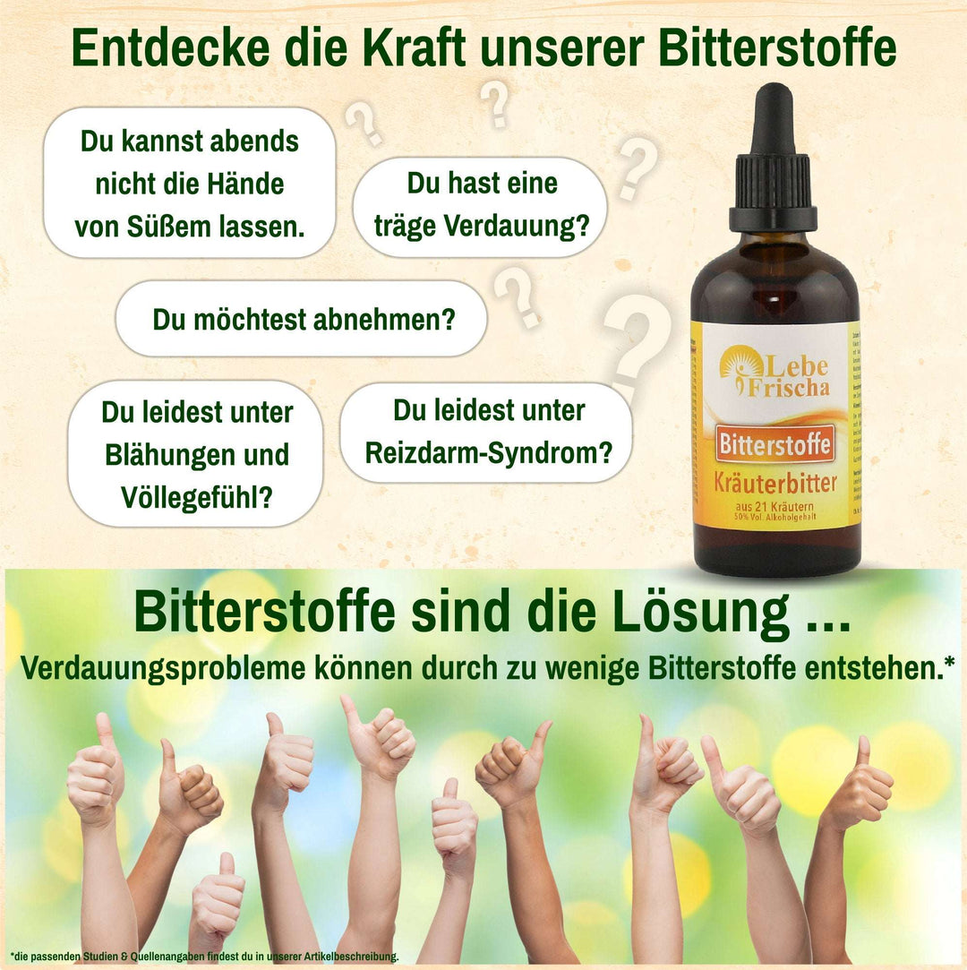 Bitterstoffe Tropfen 100ml aus 21 Kräuter- und Pflanzenextrakten