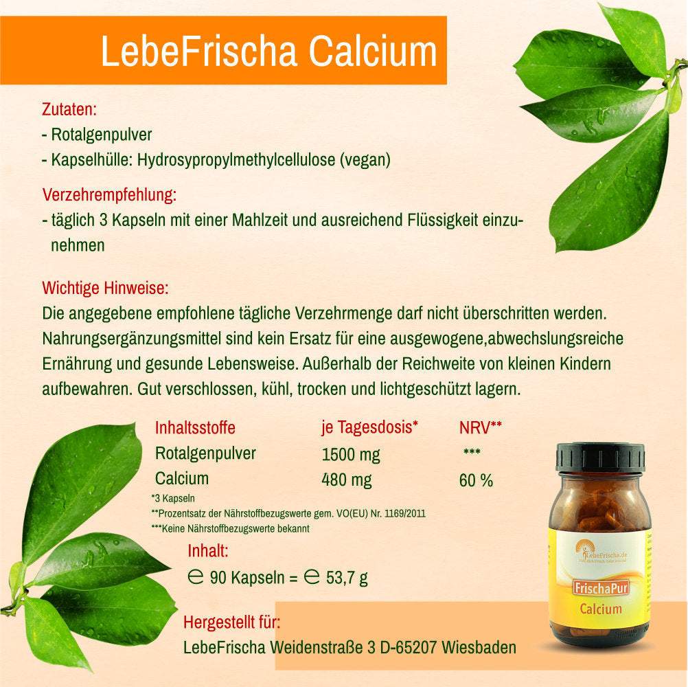 Rotalgen Calcium 90 Kapseln für Knochen & Muskeln