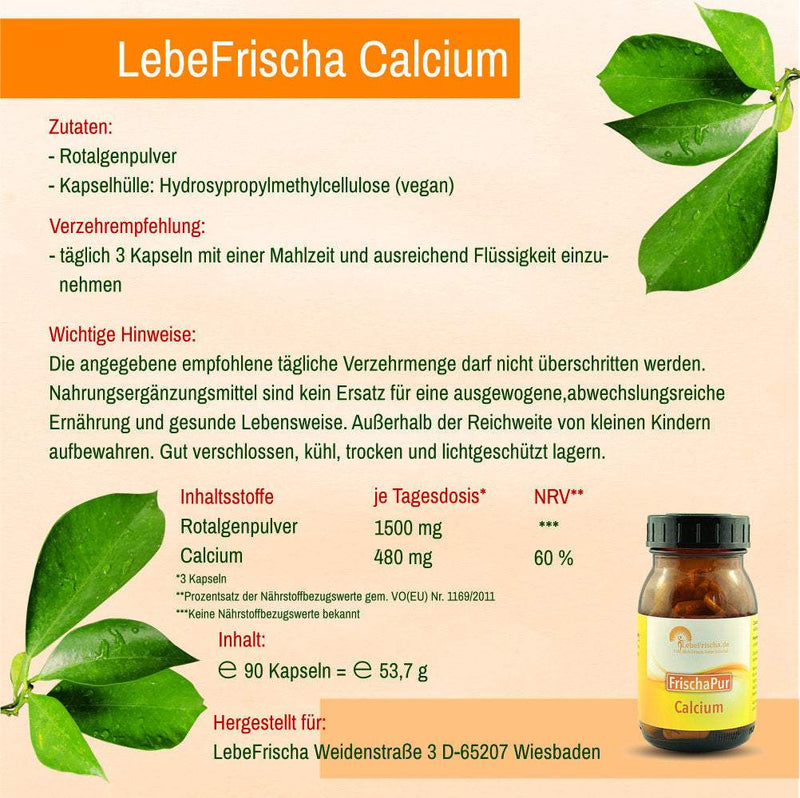 Rotalgen Calcium 90 Kapseln für Knochen & Muskeln