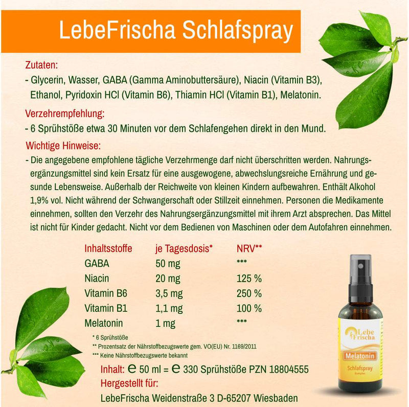 Schlafspray Komplex 50ml für einen erholsamen Schlaf