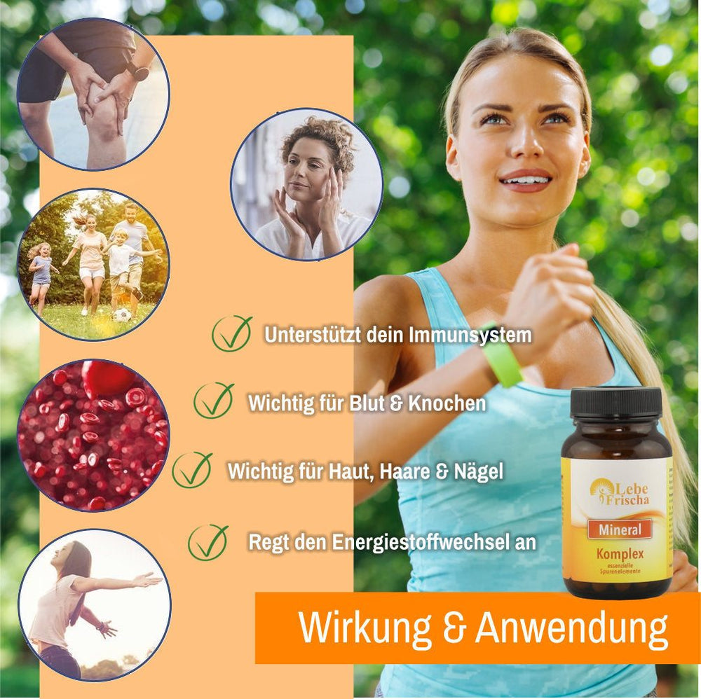Essenzielle Mineralien Komplex 60 Kapseln für Energie & Immunabwehr