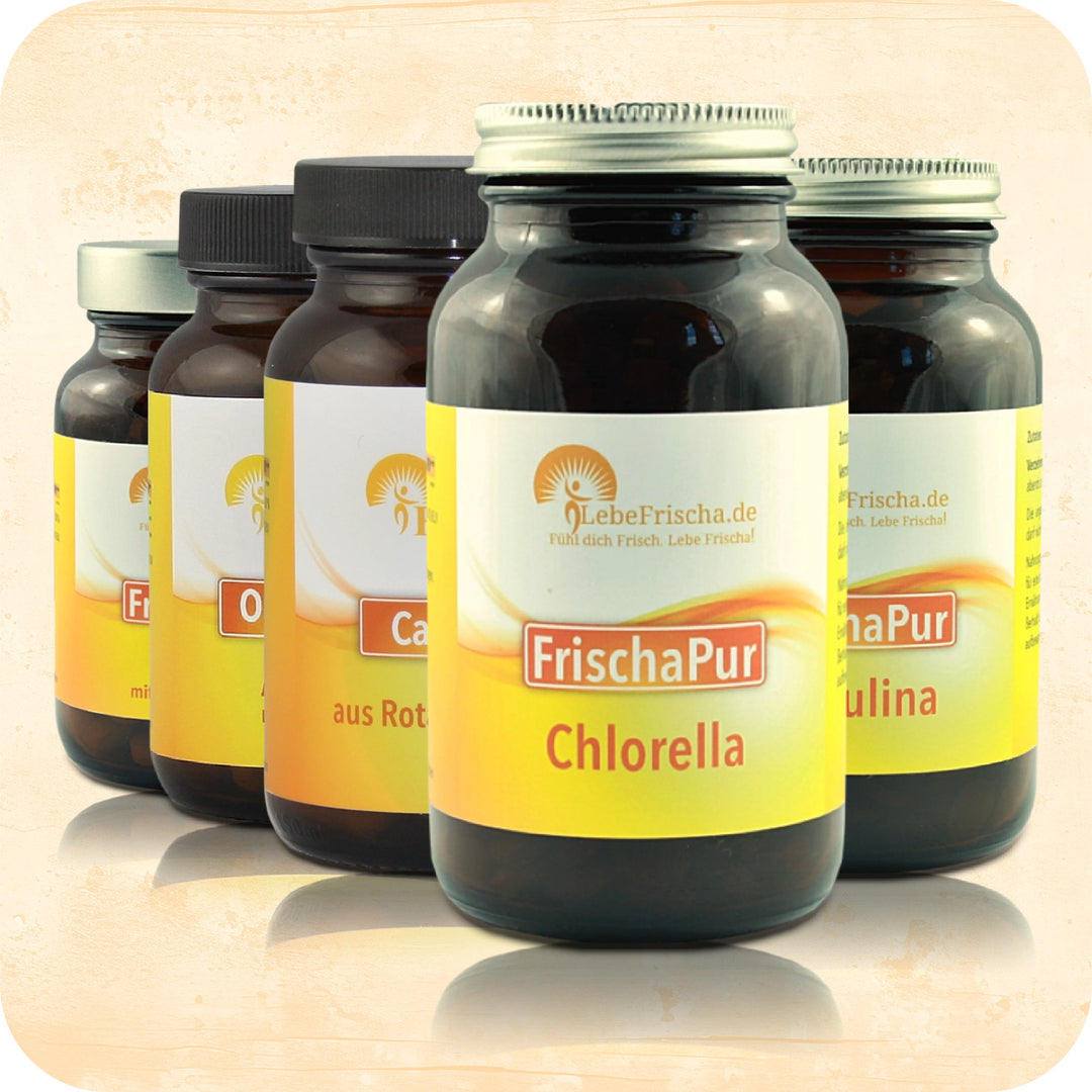 "Algen Power Plus Bundle" mit Omega-3 Algenöl, Chlorella & Spirulina, Kelp & Rotalge