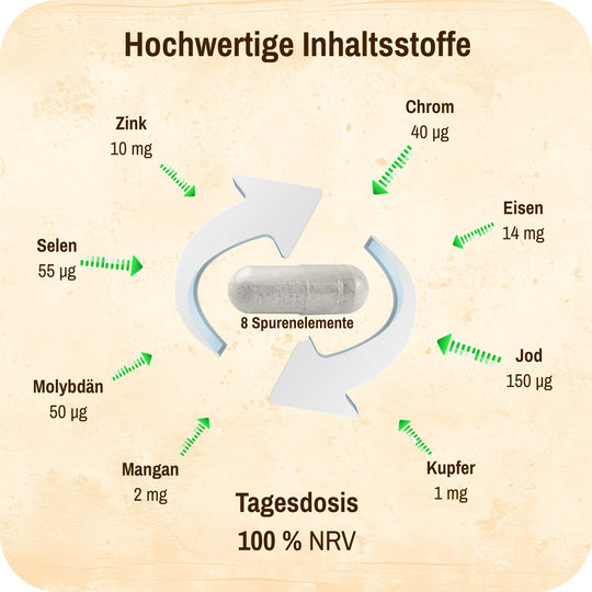 LebeFrischa Mineral Komplex – 8 essenzielle Spurenelemente 60 Kapseln