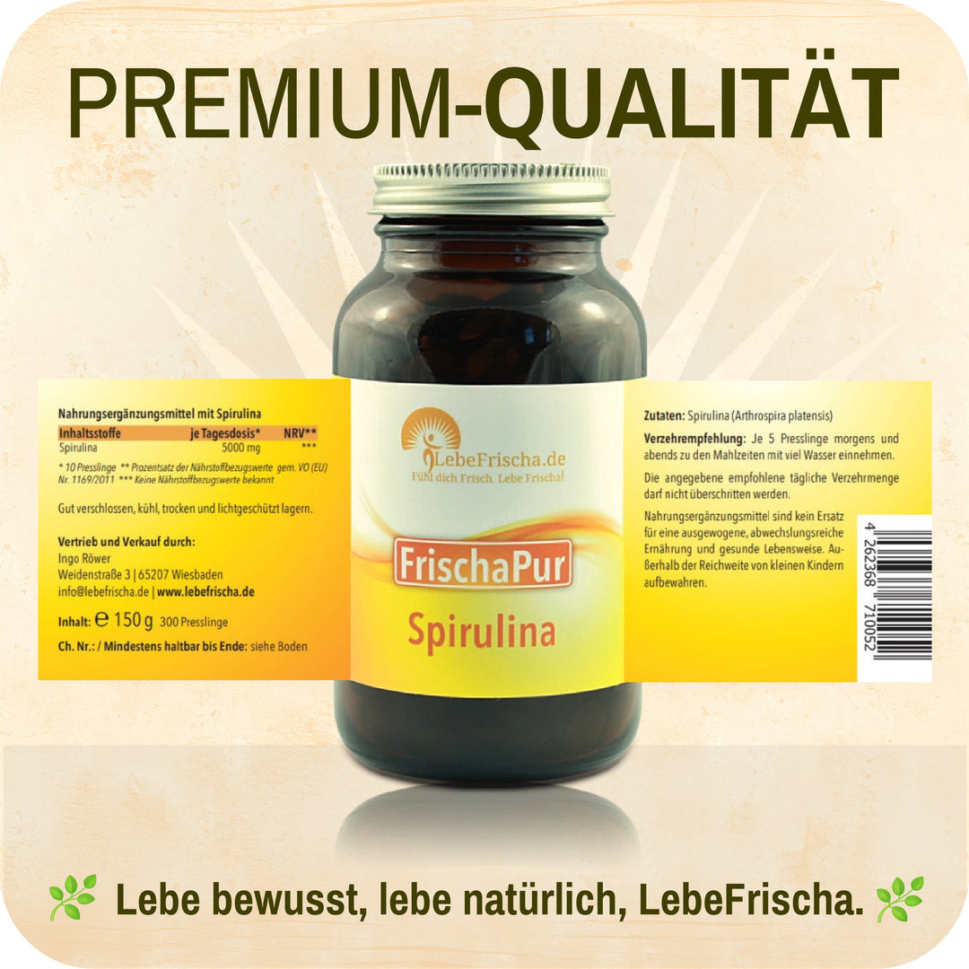 Spirulina Algen 300 Tabletten pflanzliche Nährstoffe