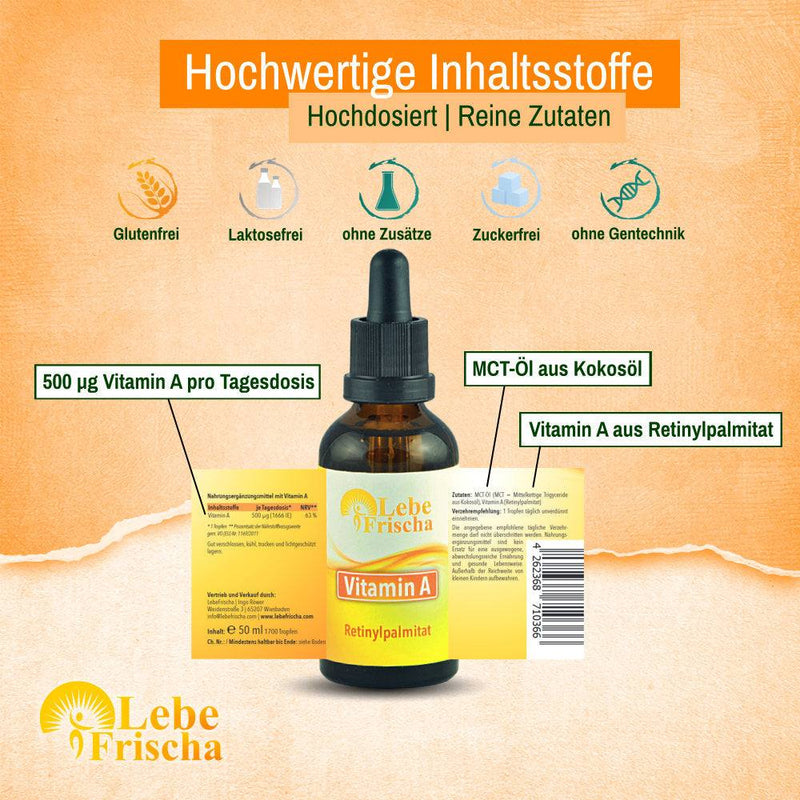 Vitamin A Tropfen 50ml für Augen, Haut & Immunabwehr