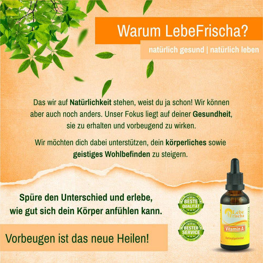 Vitamin A Tropfen 50ml für Augen, Haut & Immunabwehr