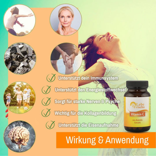 Vitamin C 60 Kapseln für Energie & Immunabwehr
